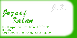 jozsef kalan business card